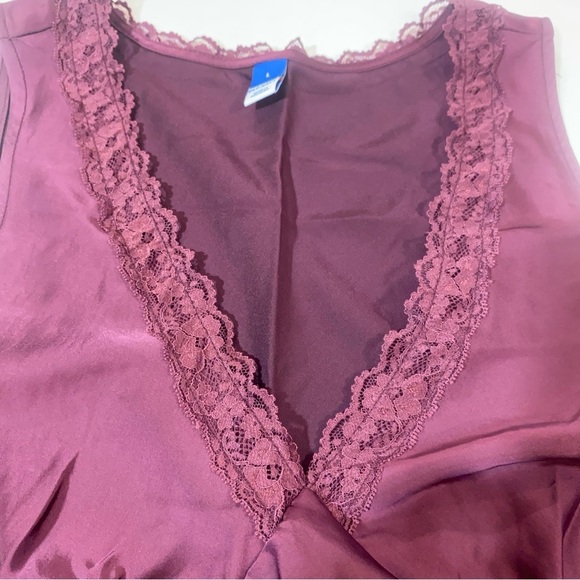 Old Navy Burgundy Lace Trim Slip Dress Nightgown Size Large - Picture 4 of 13